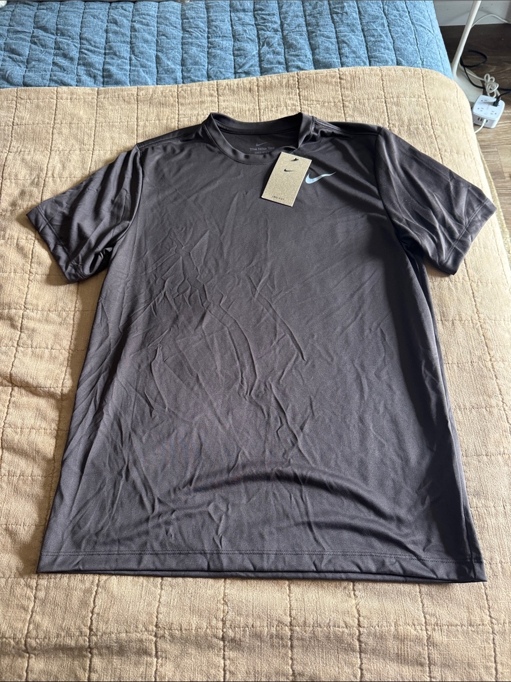 Nike Men's Short-Sleeve Athletic Tee in brown dry fit